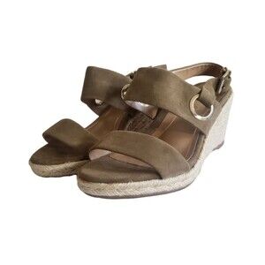 Vionic Vero Jute Brown Slingback Espadrilles Wedge Sandals Women's Size 6